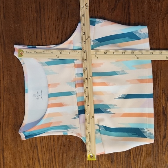 Decree Pastel Brushstroke Two Piece Crop Top & Skater Skirt Set Small - Picture 11 of 12